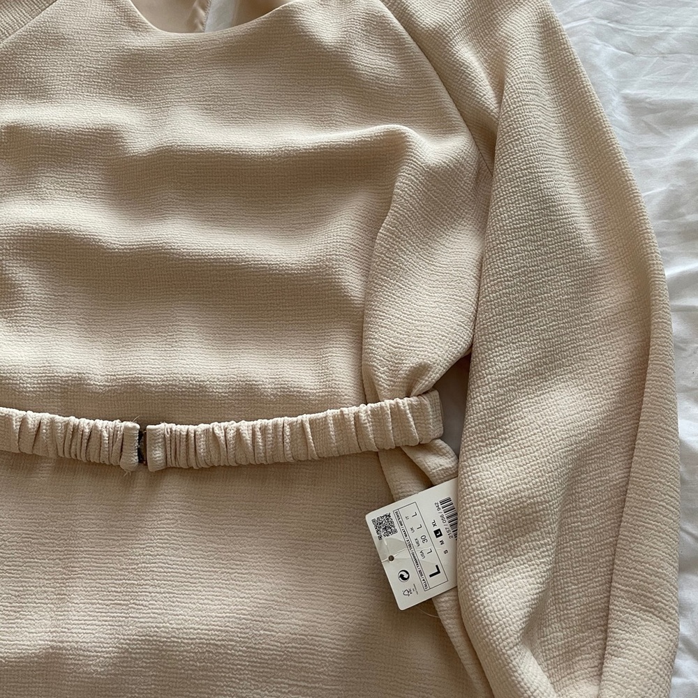 Zara Creme Dress with Belt
